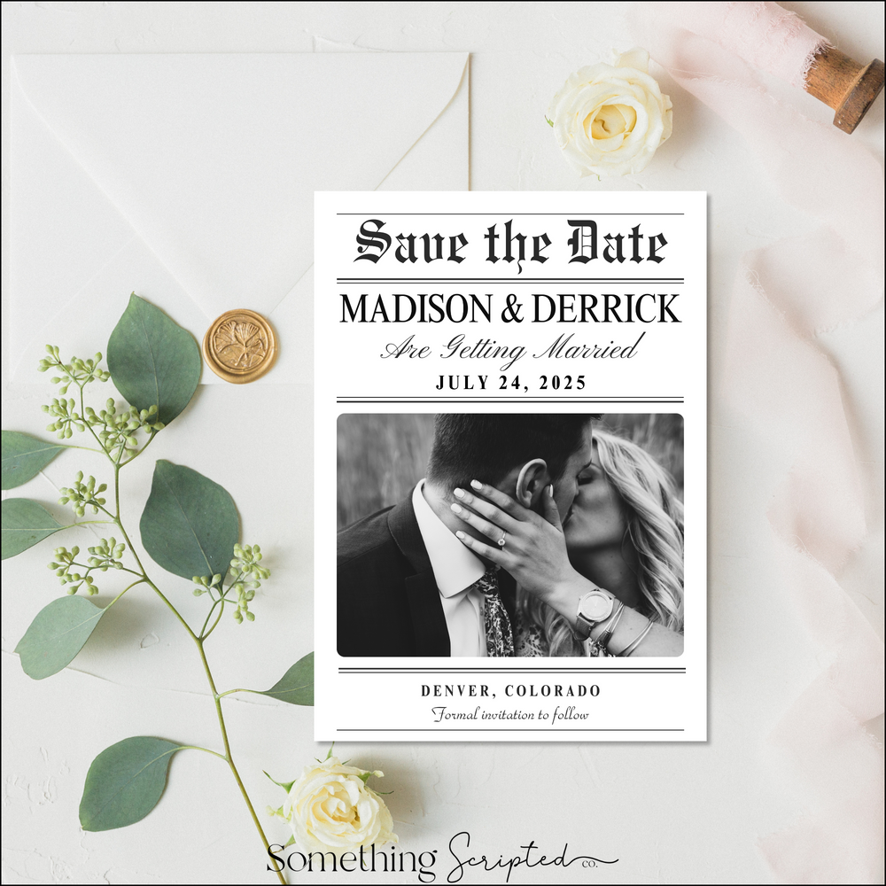 
                      
                        Save the Date News Invitation Template
                      
                    