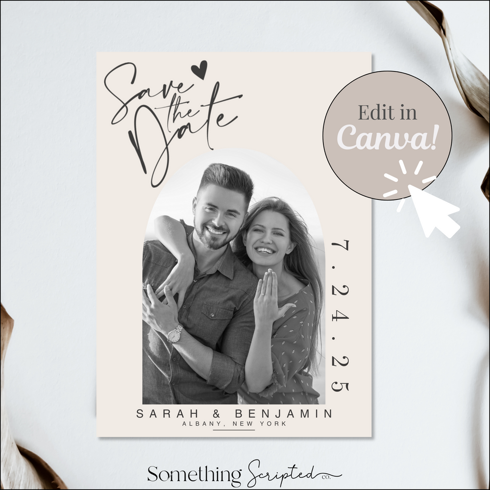 
                      
                        Scripted Save the Date Invitation Template
                      
                    