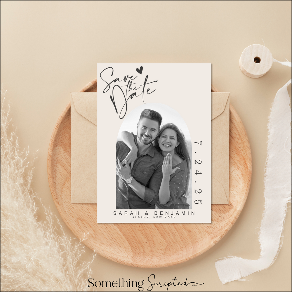 
                      
                        Scripted Save the Date Invitation Template
                      
                    