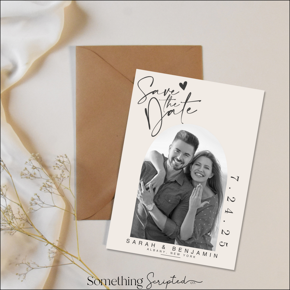 
                      
                        Scripted Save the Date Invitation Template
                      
                    