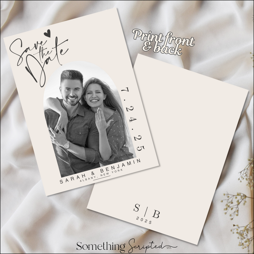 
                      
                        Scripted Save the Date Invitation Template
                      
                    