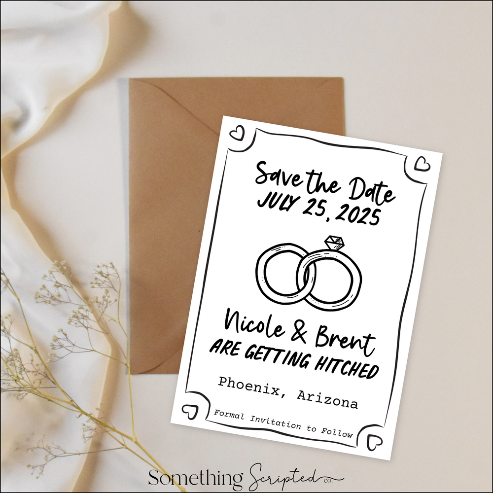 Rings Save the Date Invitation Template