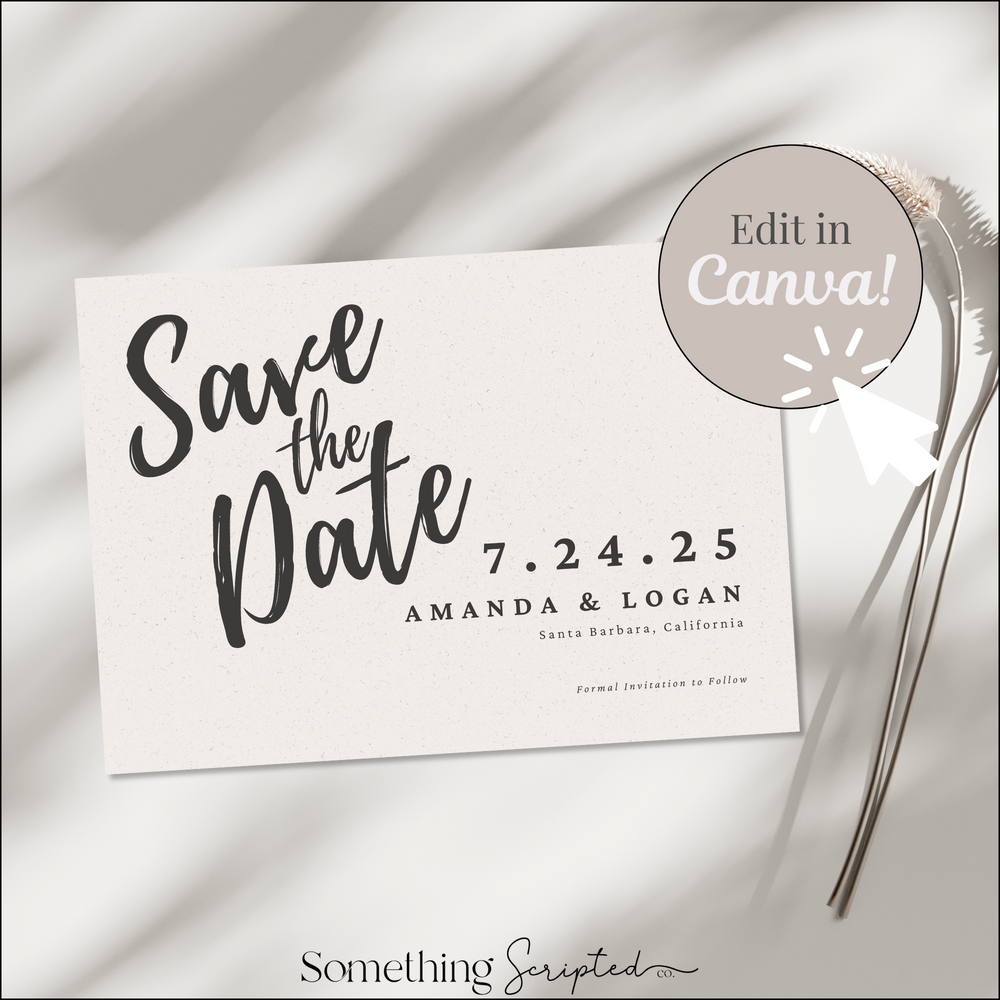 
                      
                        Brushed Script Save the Date Invitation Template
                      
                    