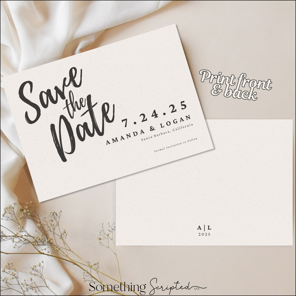 
                      
                        Brushed Script Save the Date Invitation Template
                      
                    