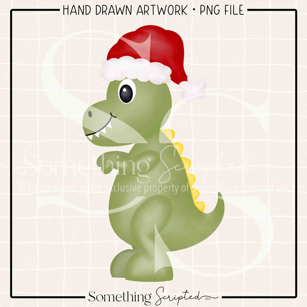 Santa Dinosaur PNG