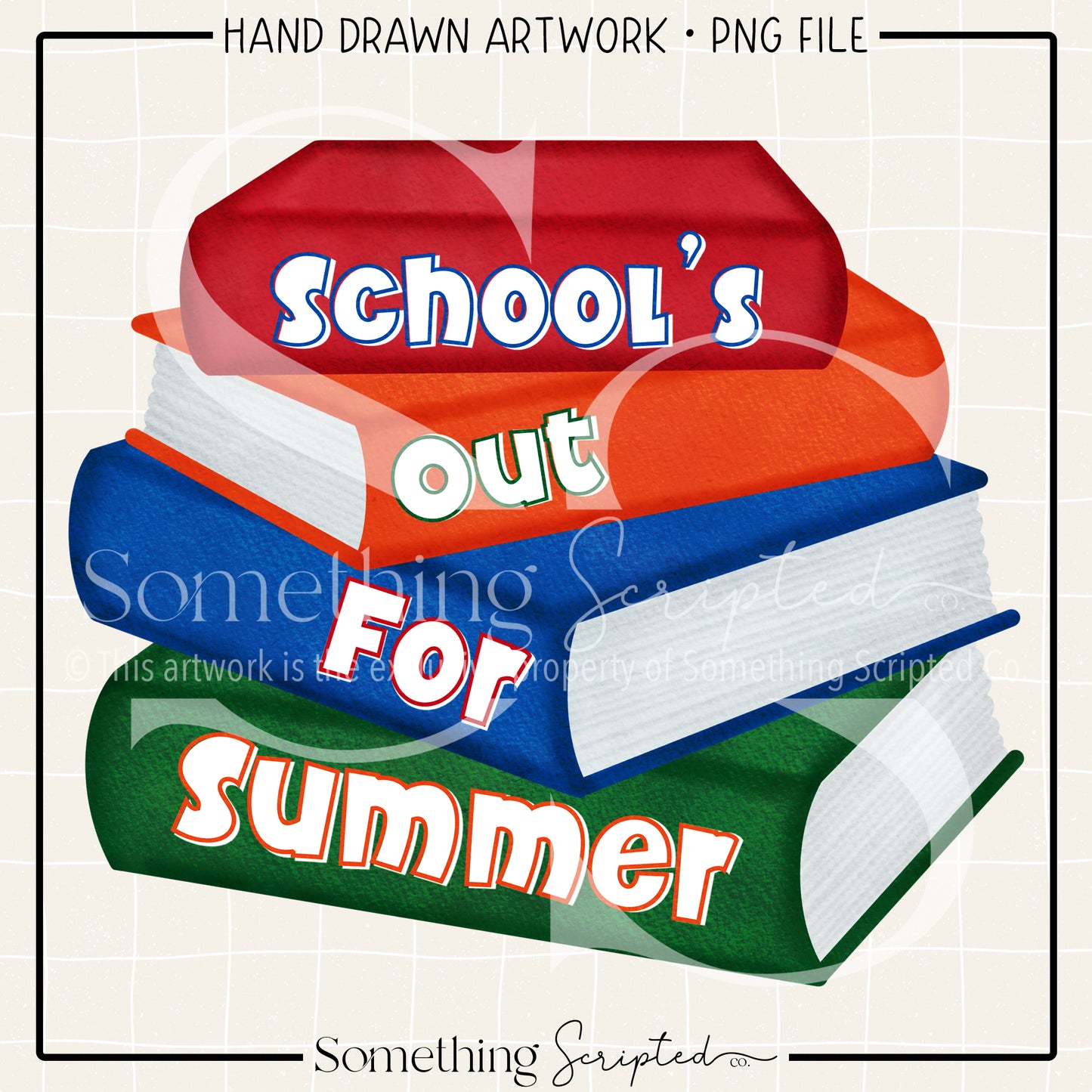 Schools Out For Summer Orange PNG