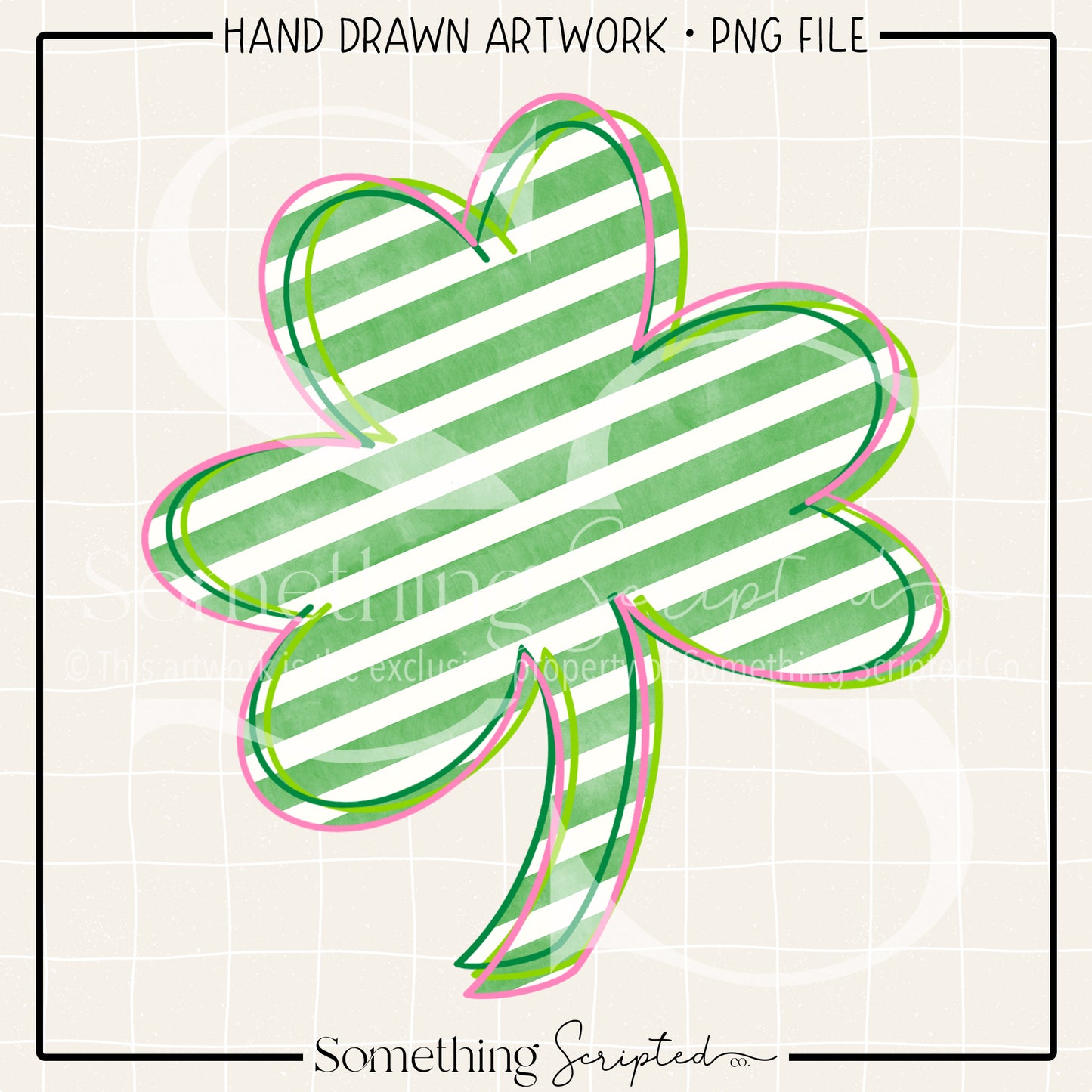 Scribble Shamrock Pink PNG