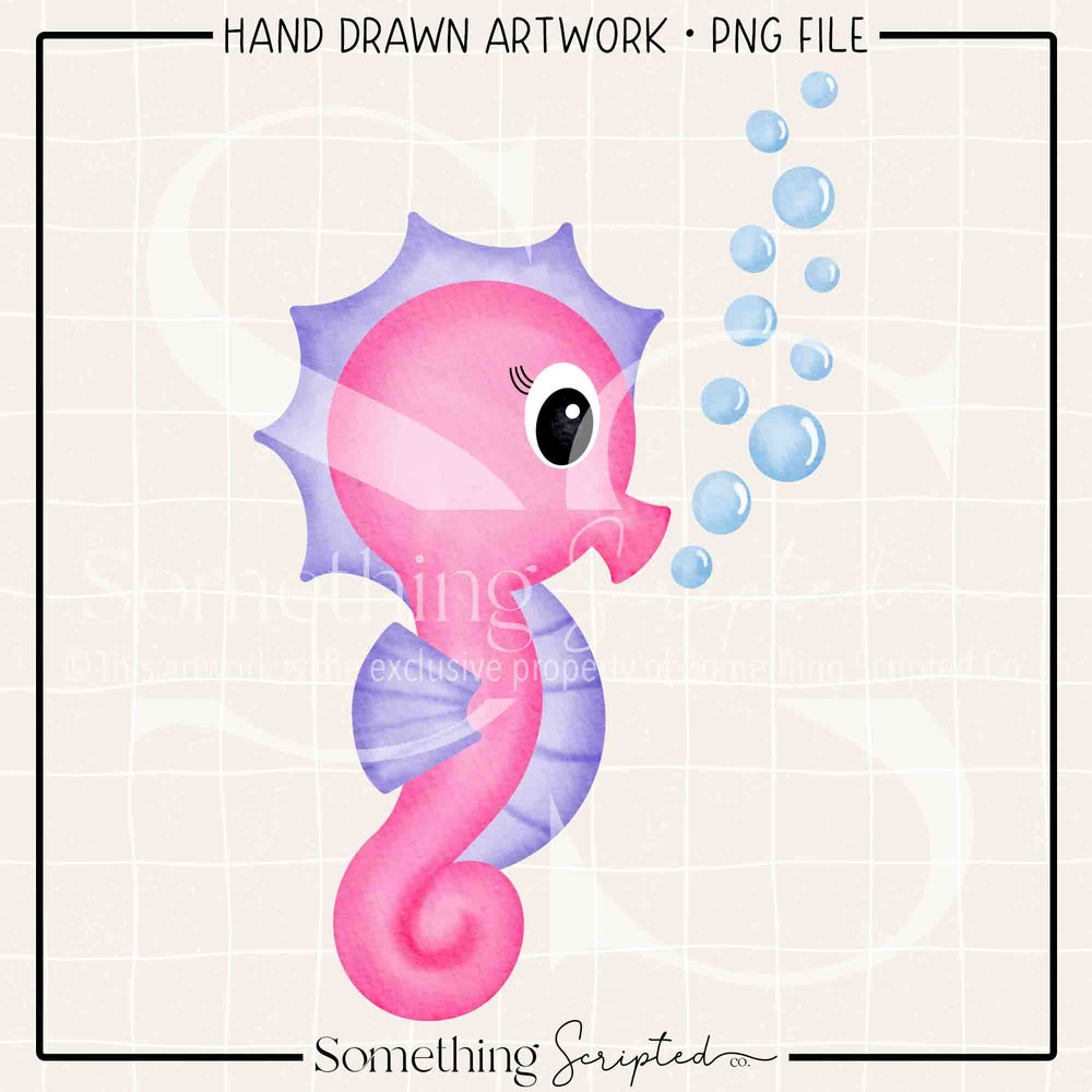 Pink Seahorse PNG