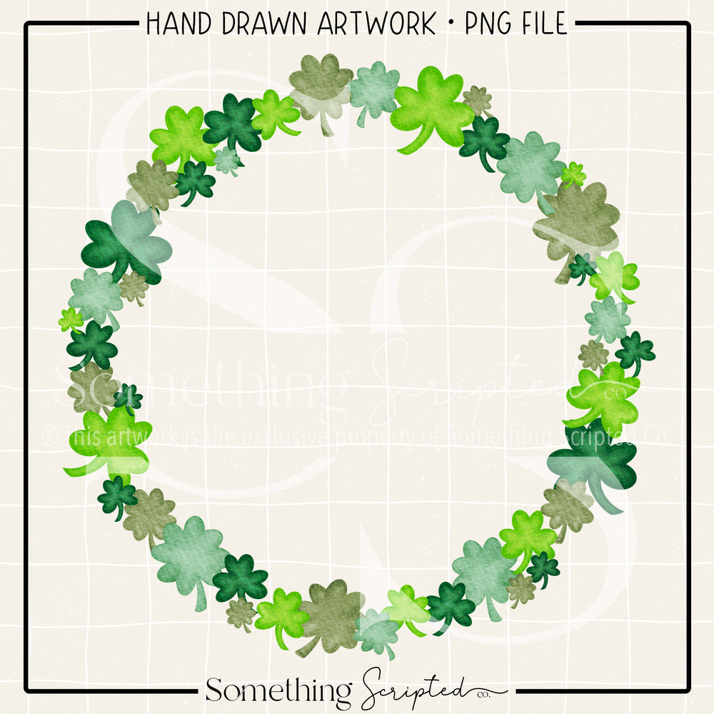 Shamrock Circle Frame PNG