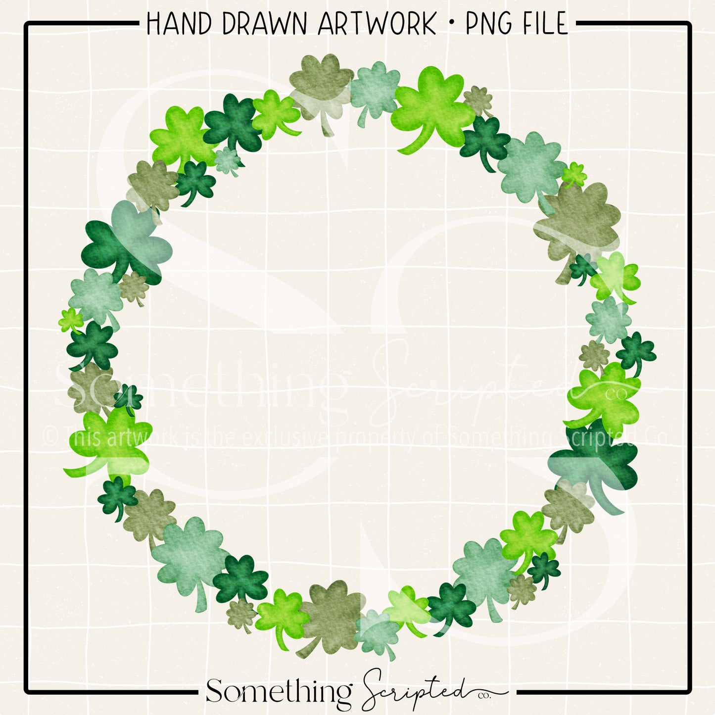 Shamrock Circle Frame PNG