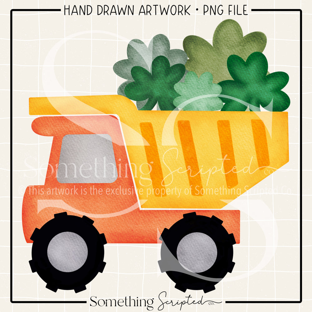 Shamrock Orange Dump Truck PNG