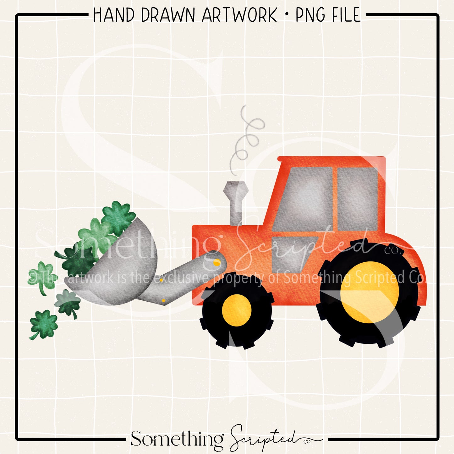 Shamrock Orange Tractor PNG