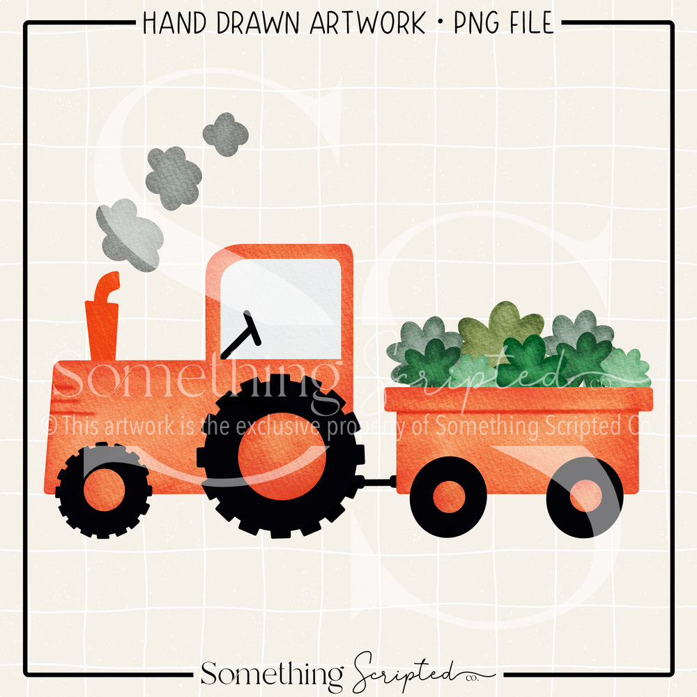 Shamrock Orange Tractor Tractor PNG