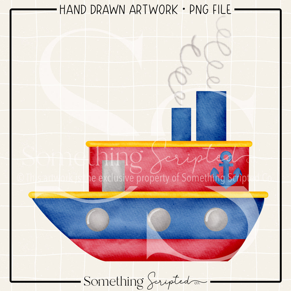 Red Blue Ship PNG