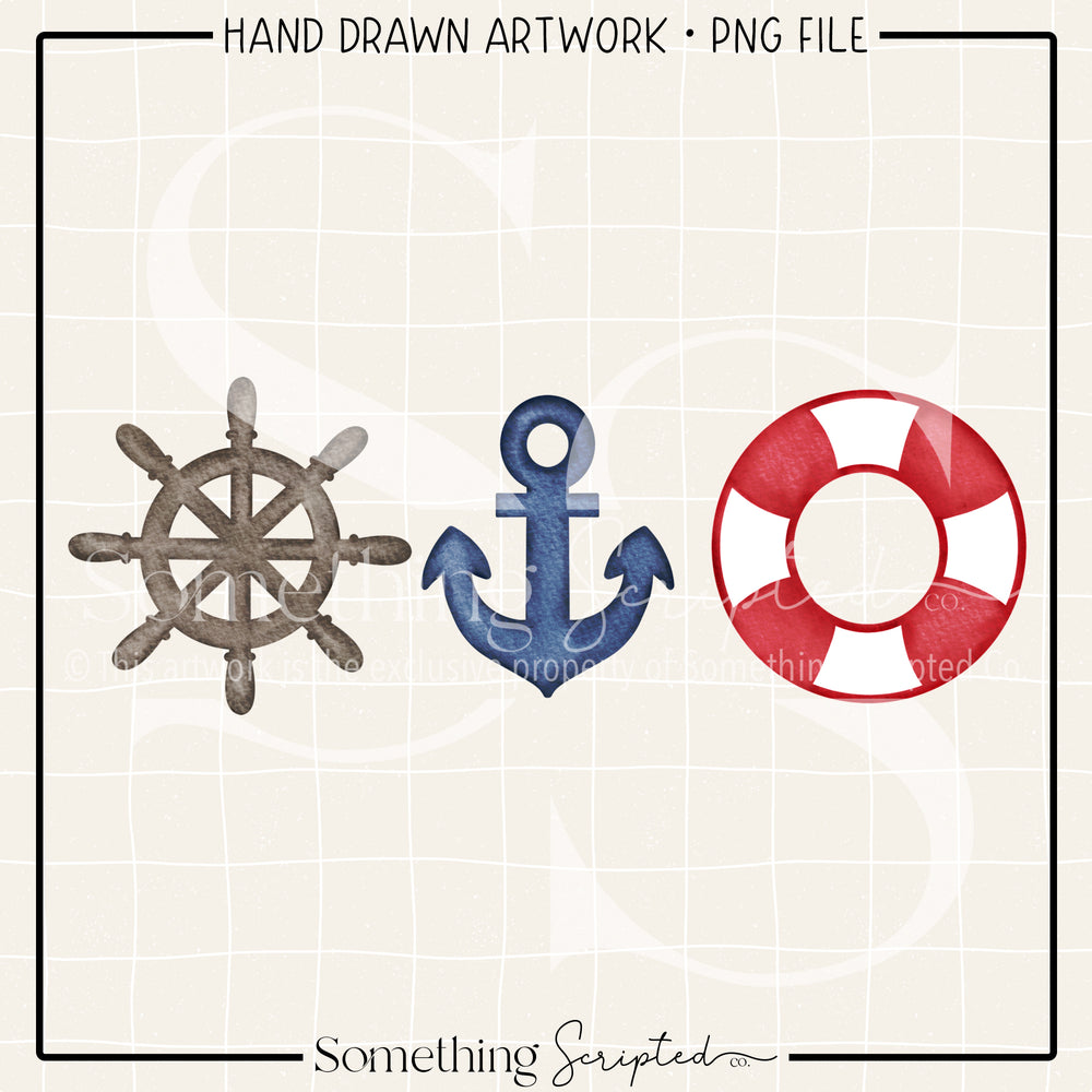 Ship Wheel Anchor Preserver PNG