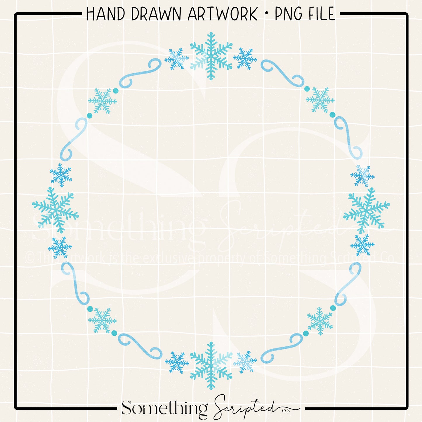 Snowflake Circle Frame PNG