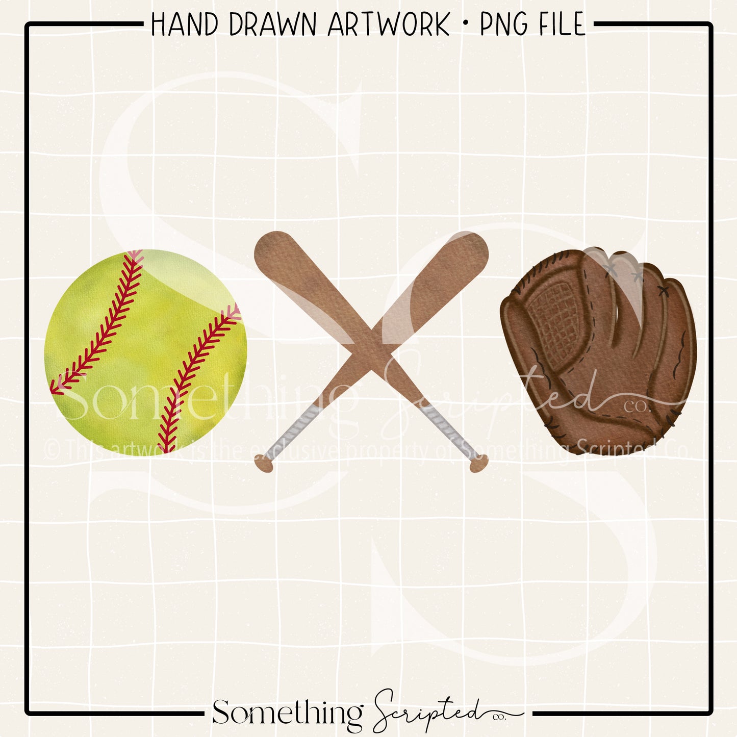 Softball Bats Glove PNG