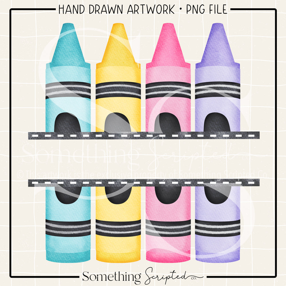 Split Crayons Pastel Black PNG