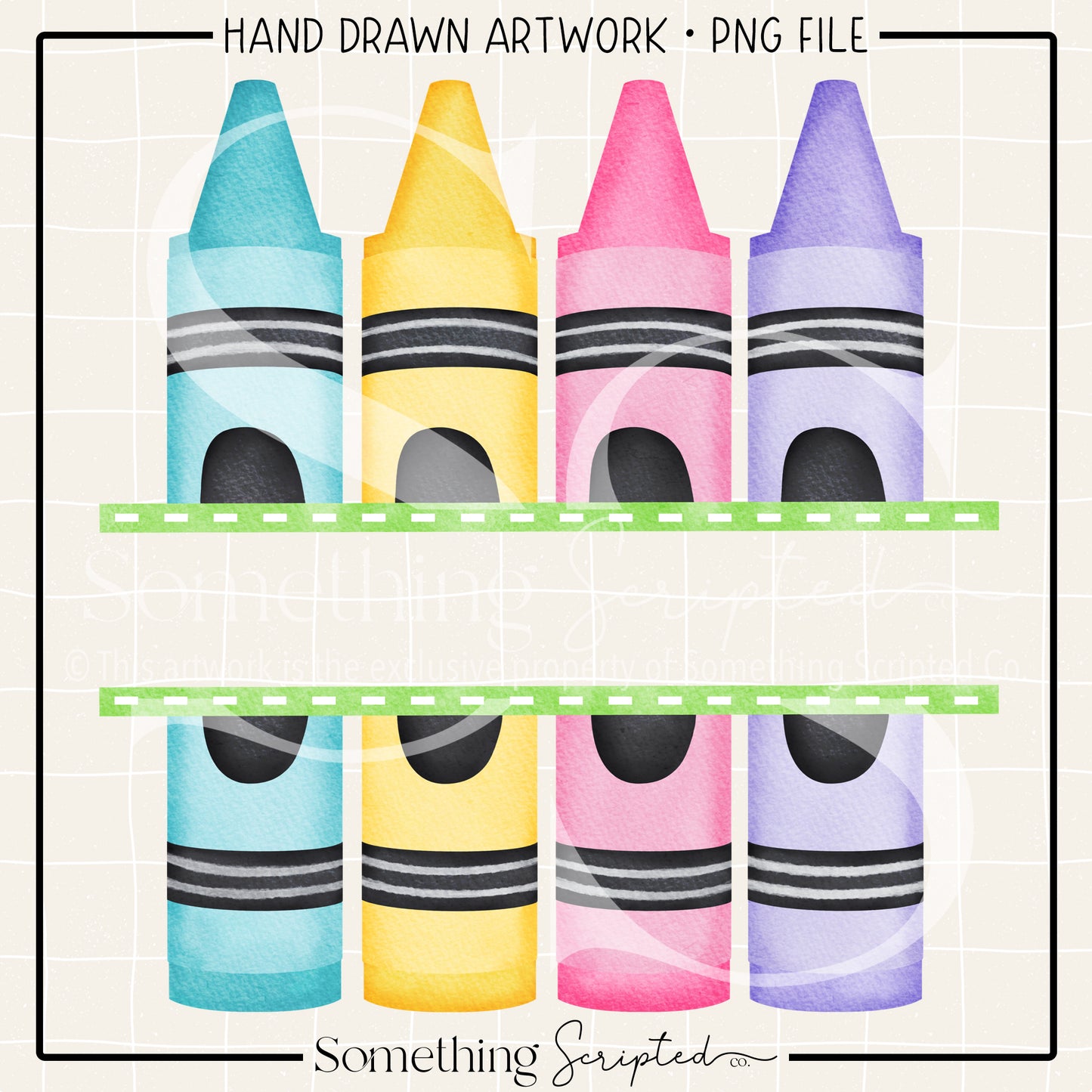 Split Crayons Pastel Green PNG