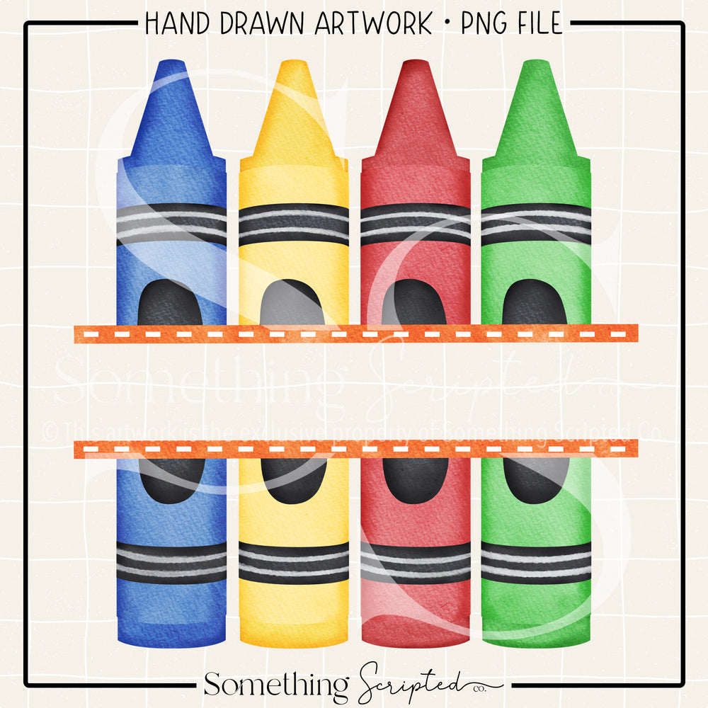 Split Crayons Primary Orange PNG