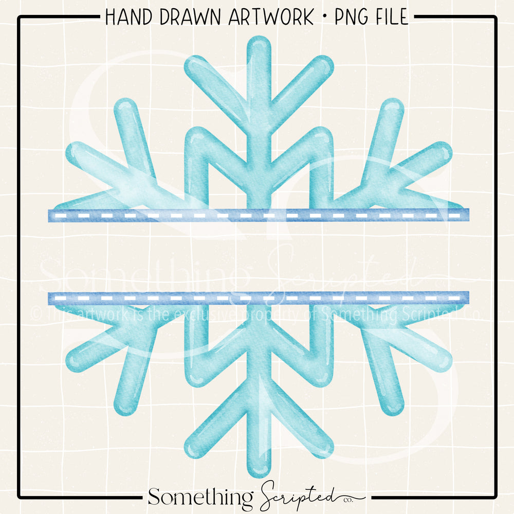 Split Snowflake Blue PNG