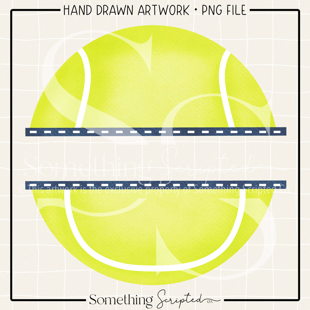 Split Tennis Ball Blue PNG