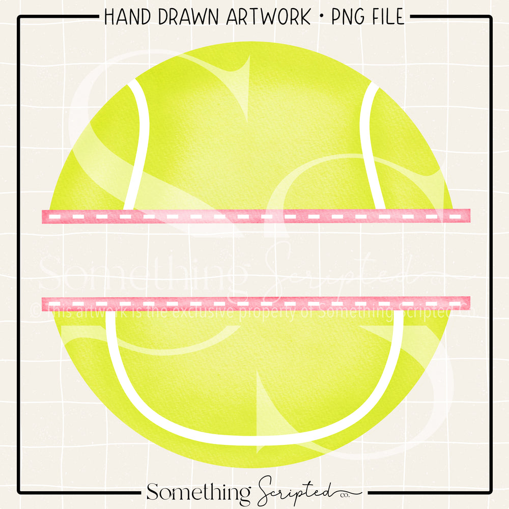 Split Tennis Ball Pink PNG