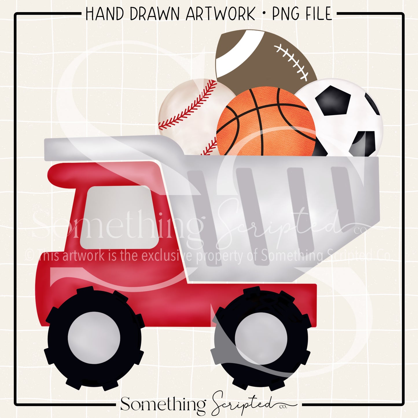 Sports Dump Truck Red PNG