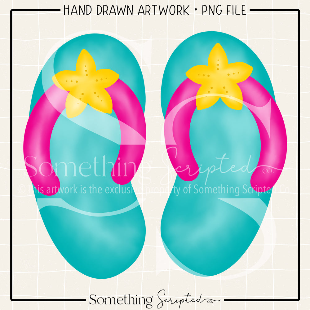 Starfish Flip Flops PNG