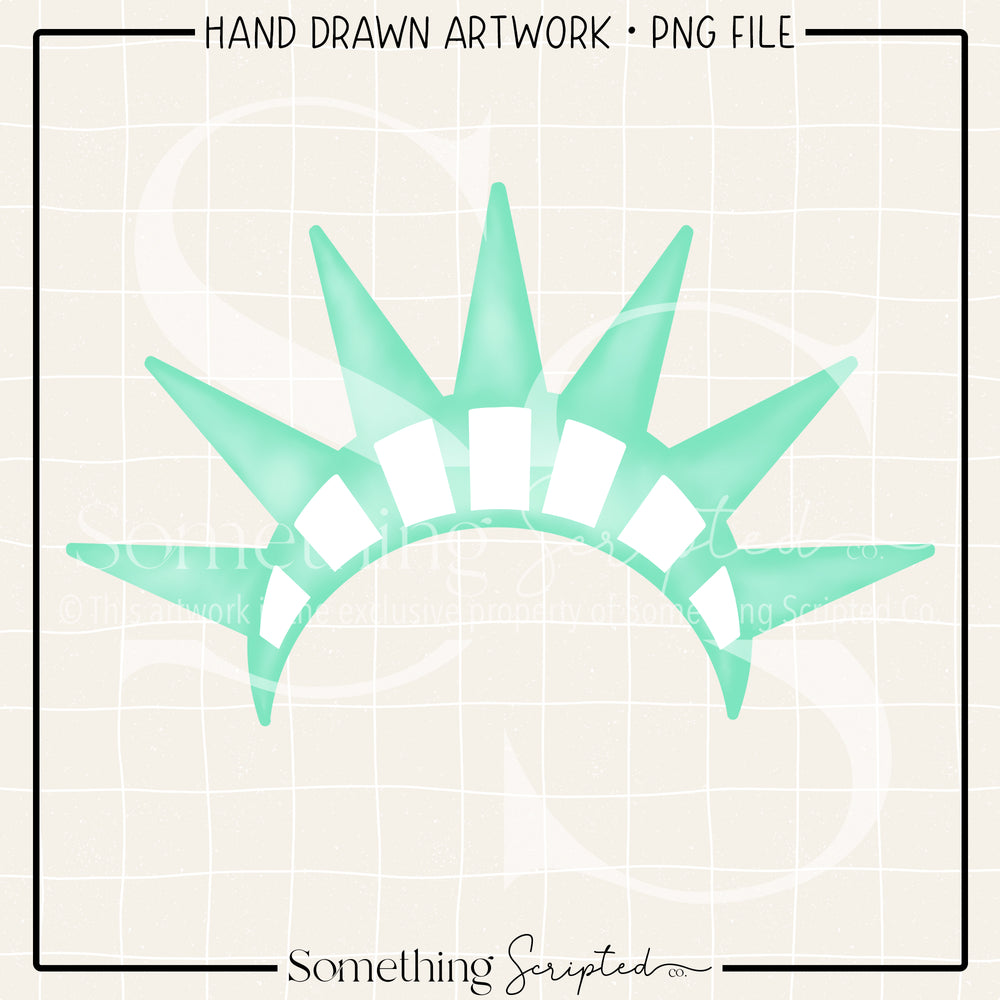 Statue of Liberty Crown Aqua PNG