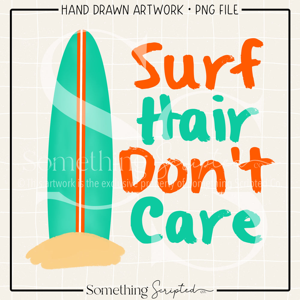 Surf Hair Don't Care Orange PNG