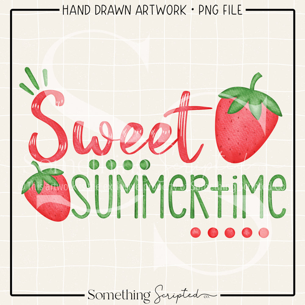 Sweet Summertime Strawberry Red PNG