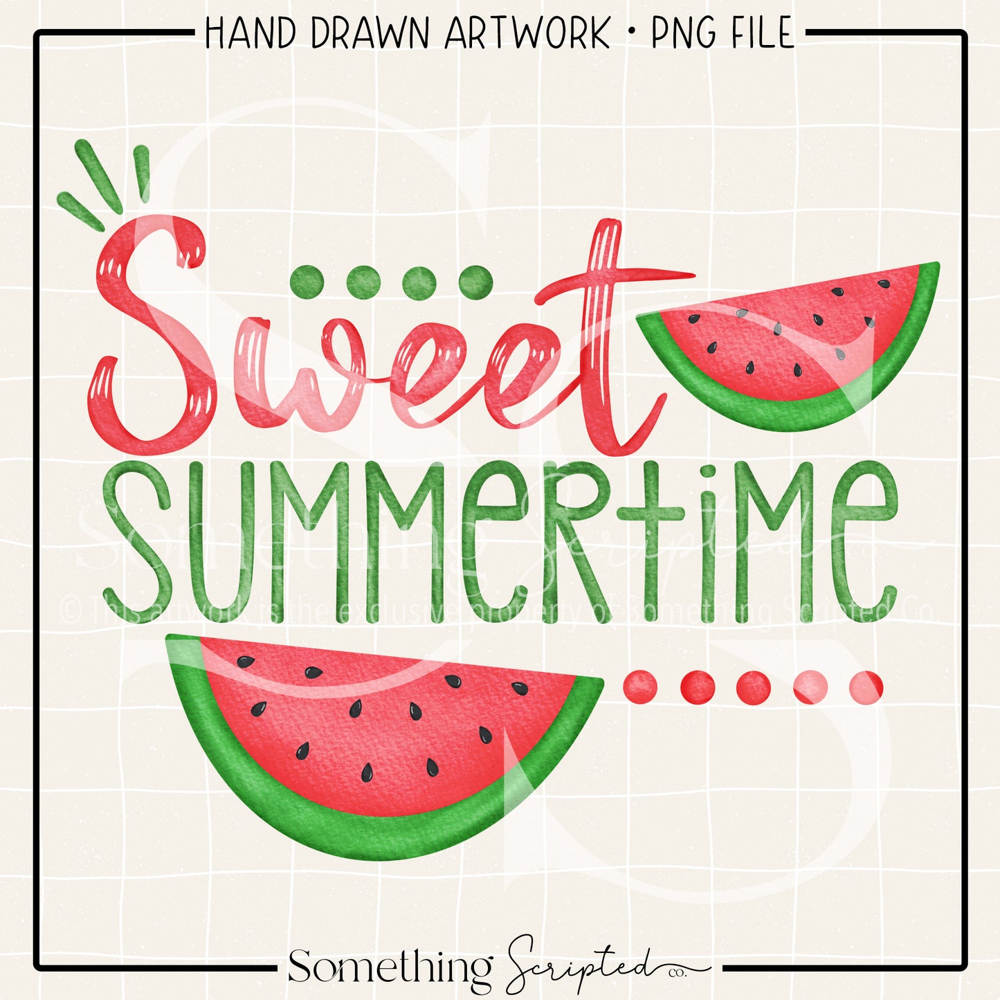 Sweet Summertime Watermelon PNG