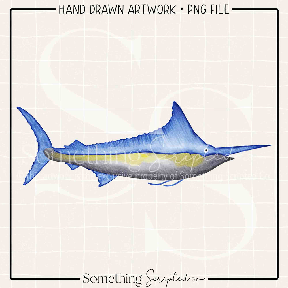 Watercolor Swordfish PNG