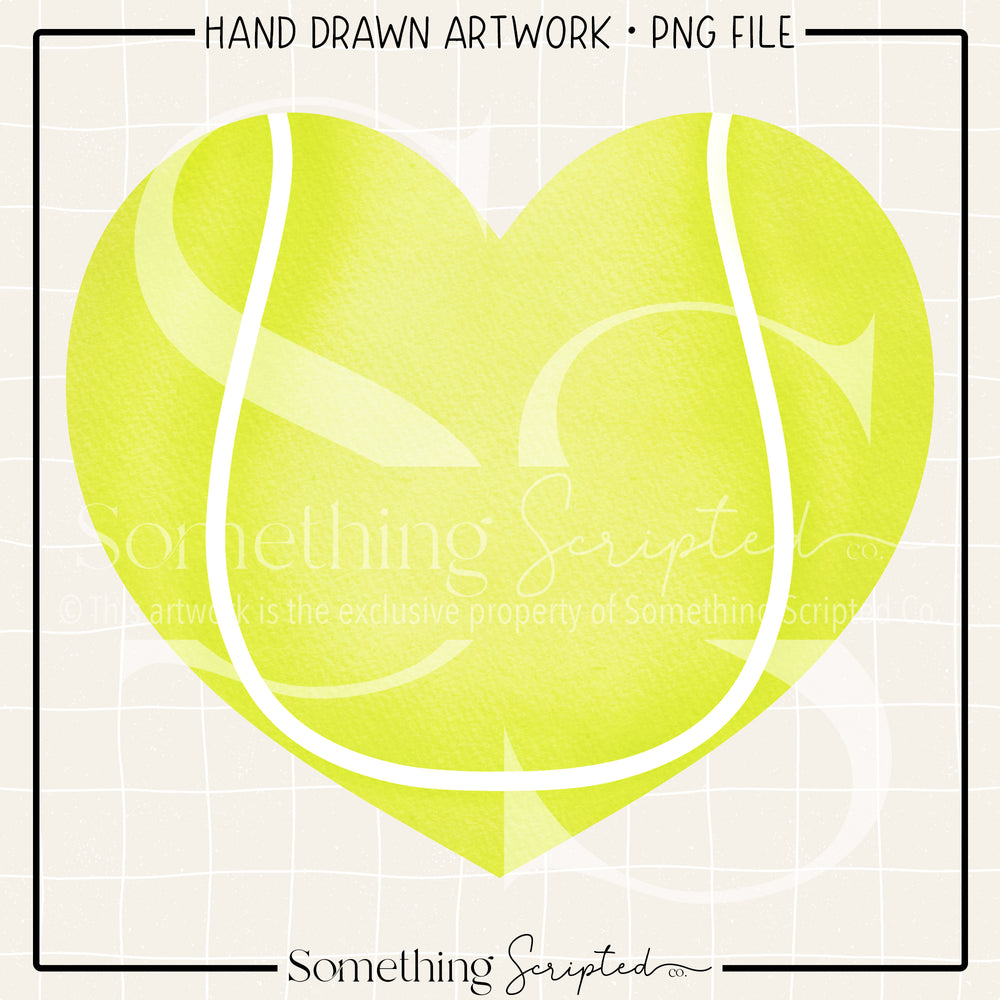 Tennis Ball Heart PNG