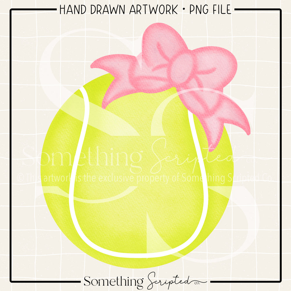 Tennis Ball Pink Bow PNG