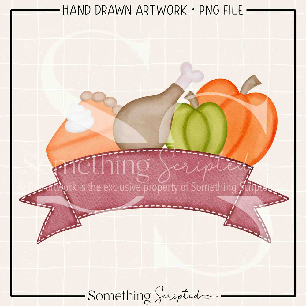 Thanksgiving Curved Banner PNG