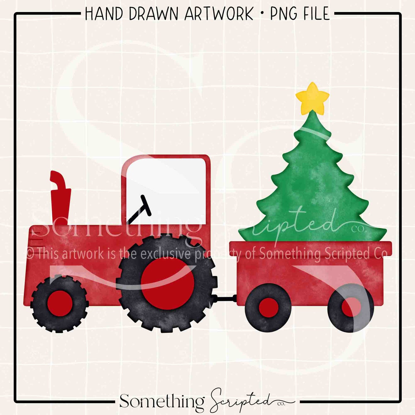 Tractor Christmas Tree PNG