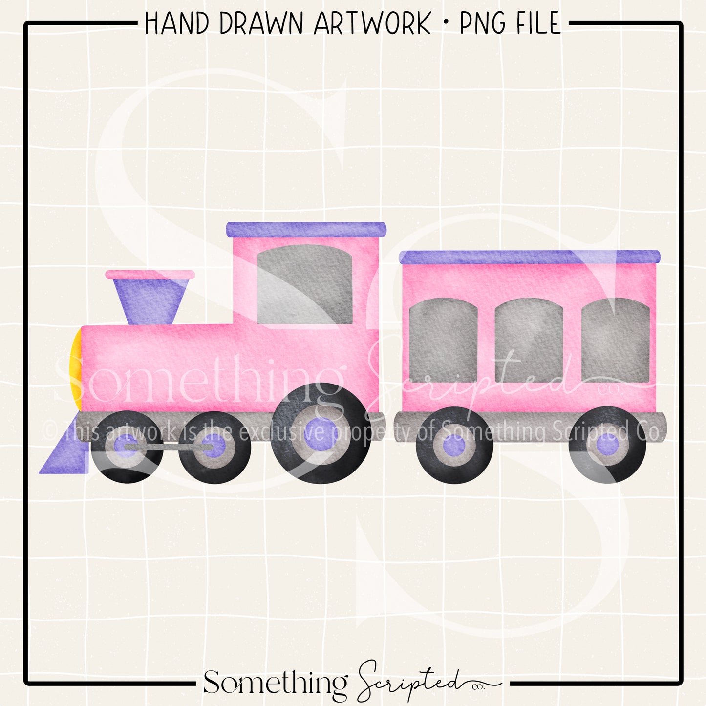 Pink Purple Train PNG