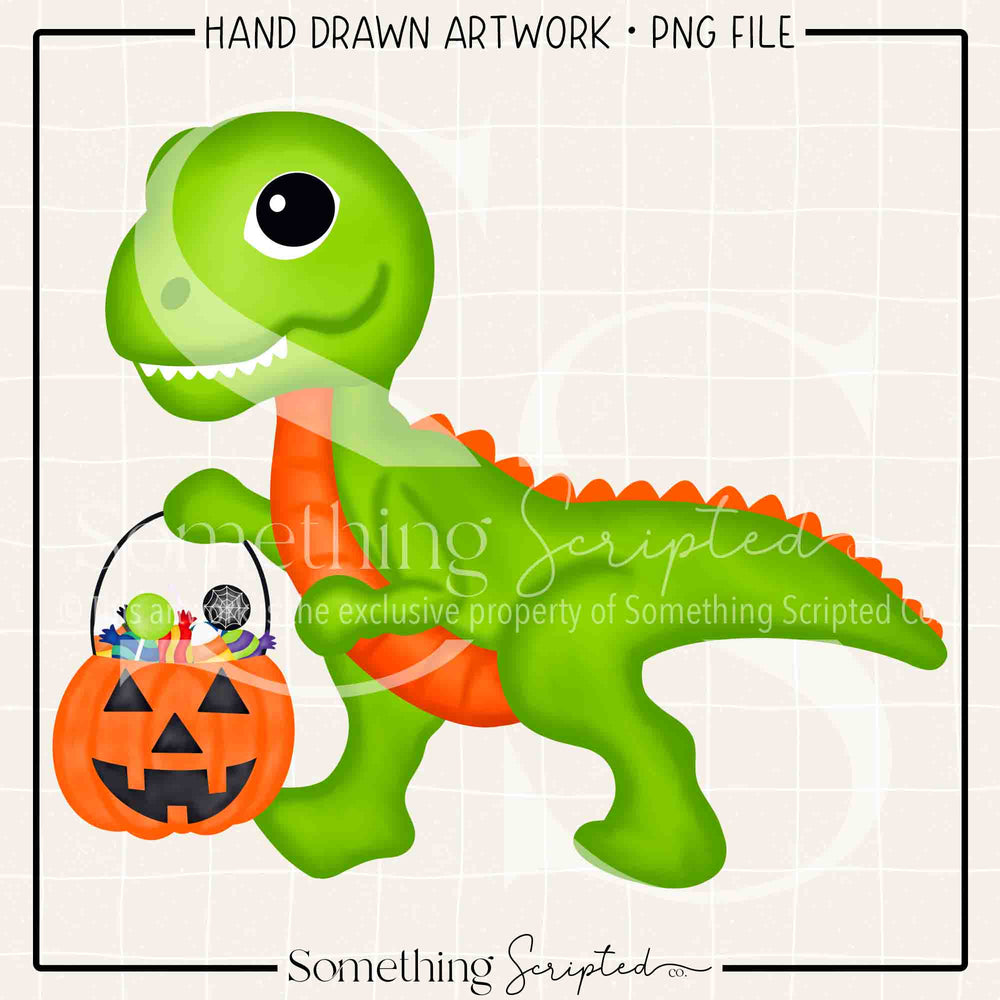 Trick or Treat Dinosaur PNG