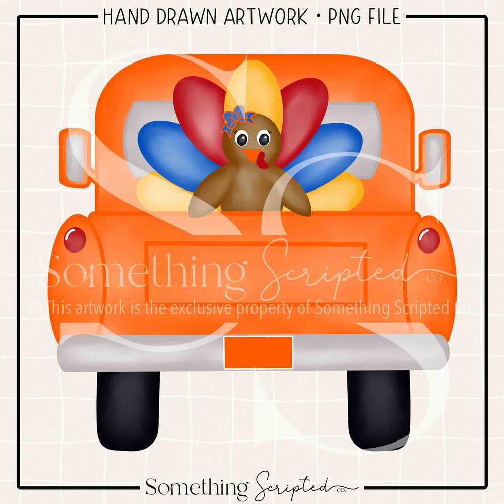 Turkey Girl Pickup Truck PNG