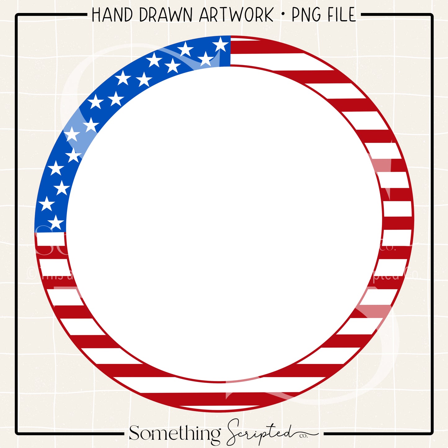 USA Flag Circle Frame PNG