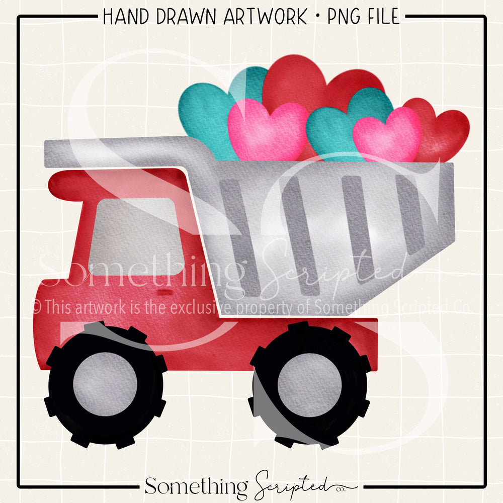 Valentine Dump Truck PNG