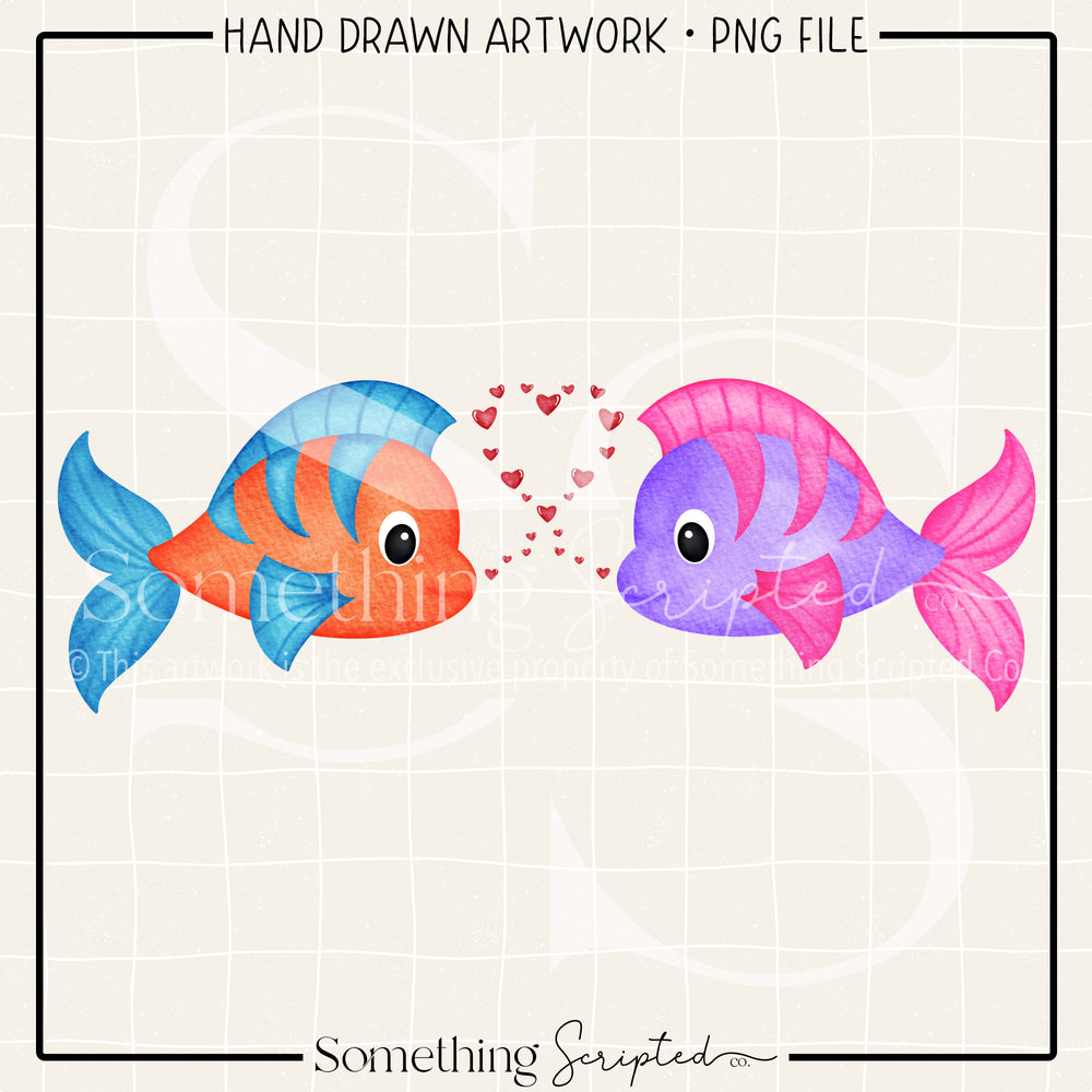 Valentine Fish Duo PNG