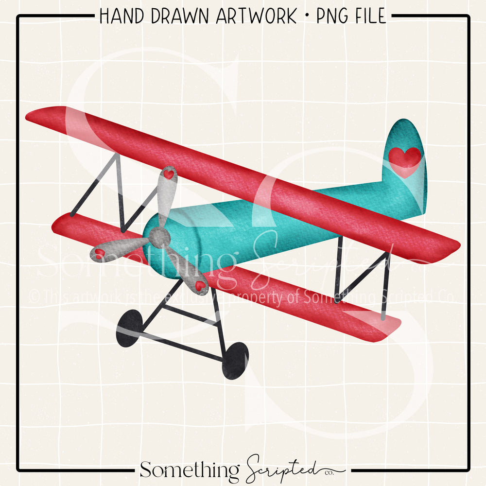 Valentine Vintage Plane PNG