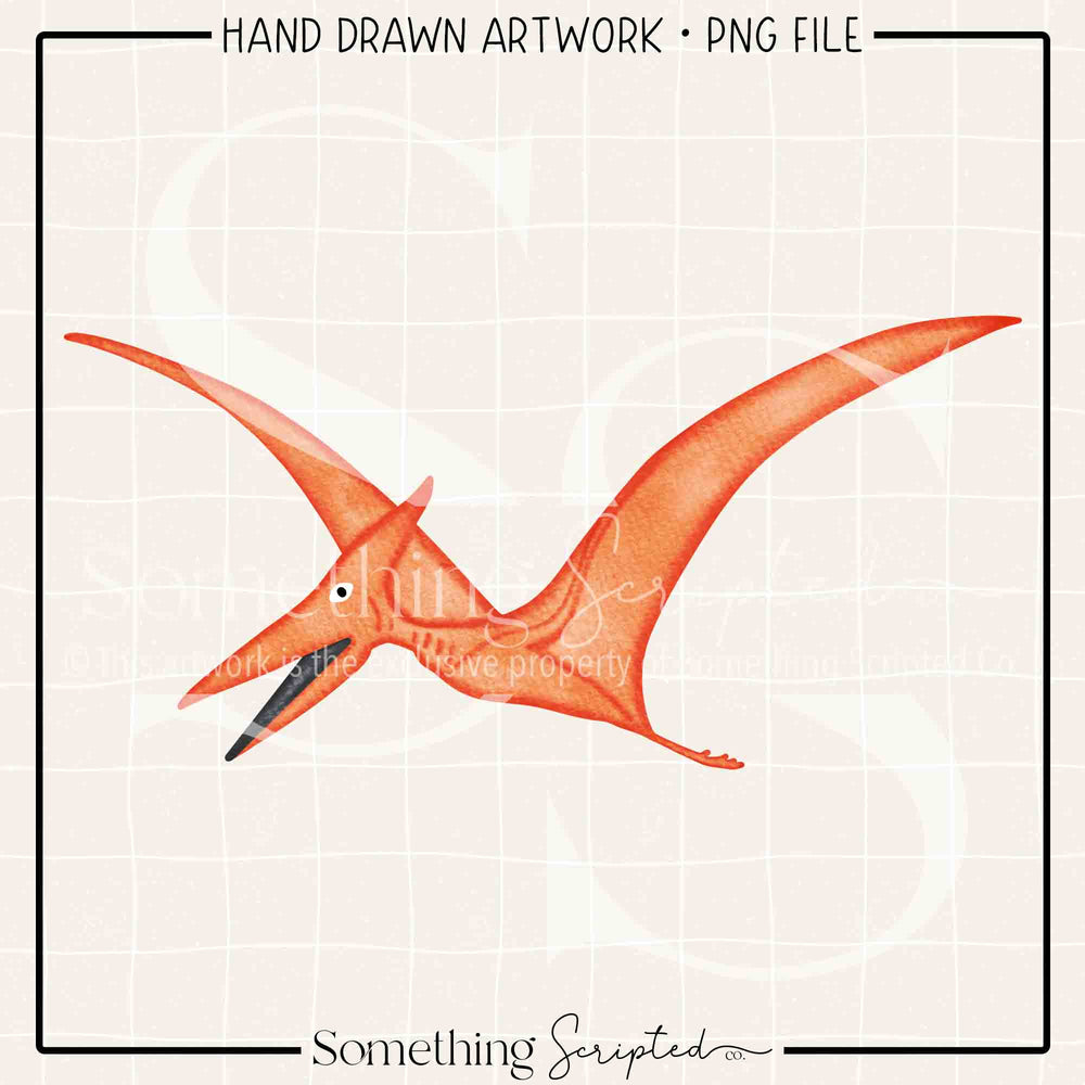 Watercolor Pterodactyl PNG