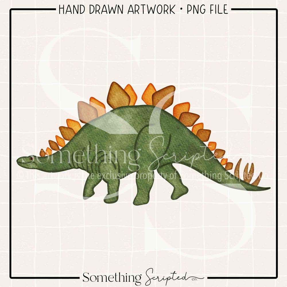 Watercolor Stegosaurus PNG