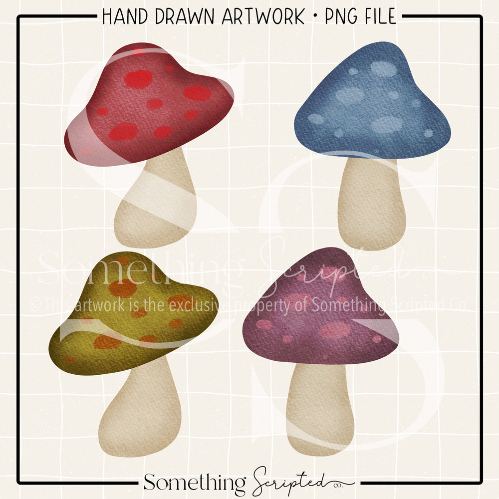 Woodland Mushrooms PNG