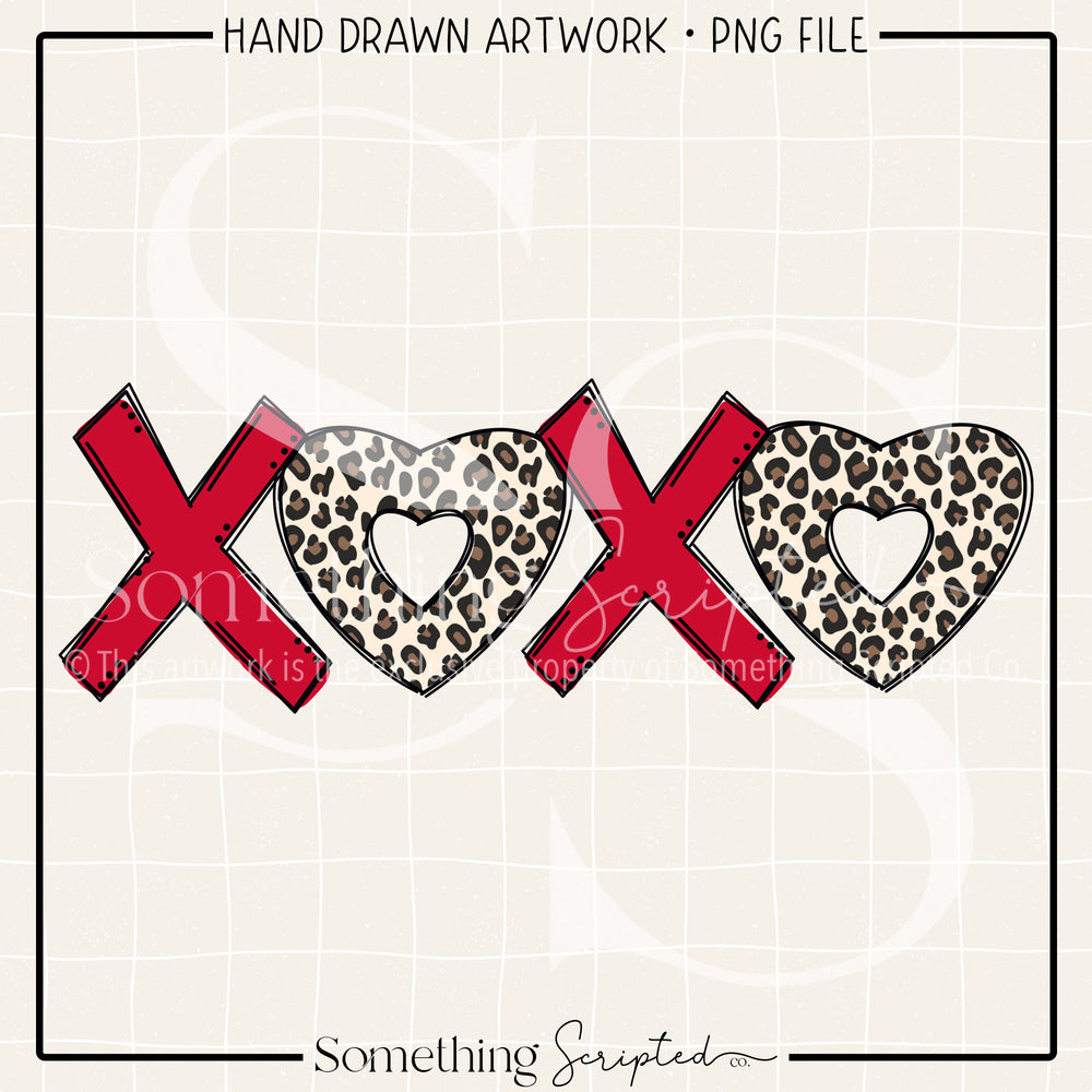 XOXO Leopard PNG